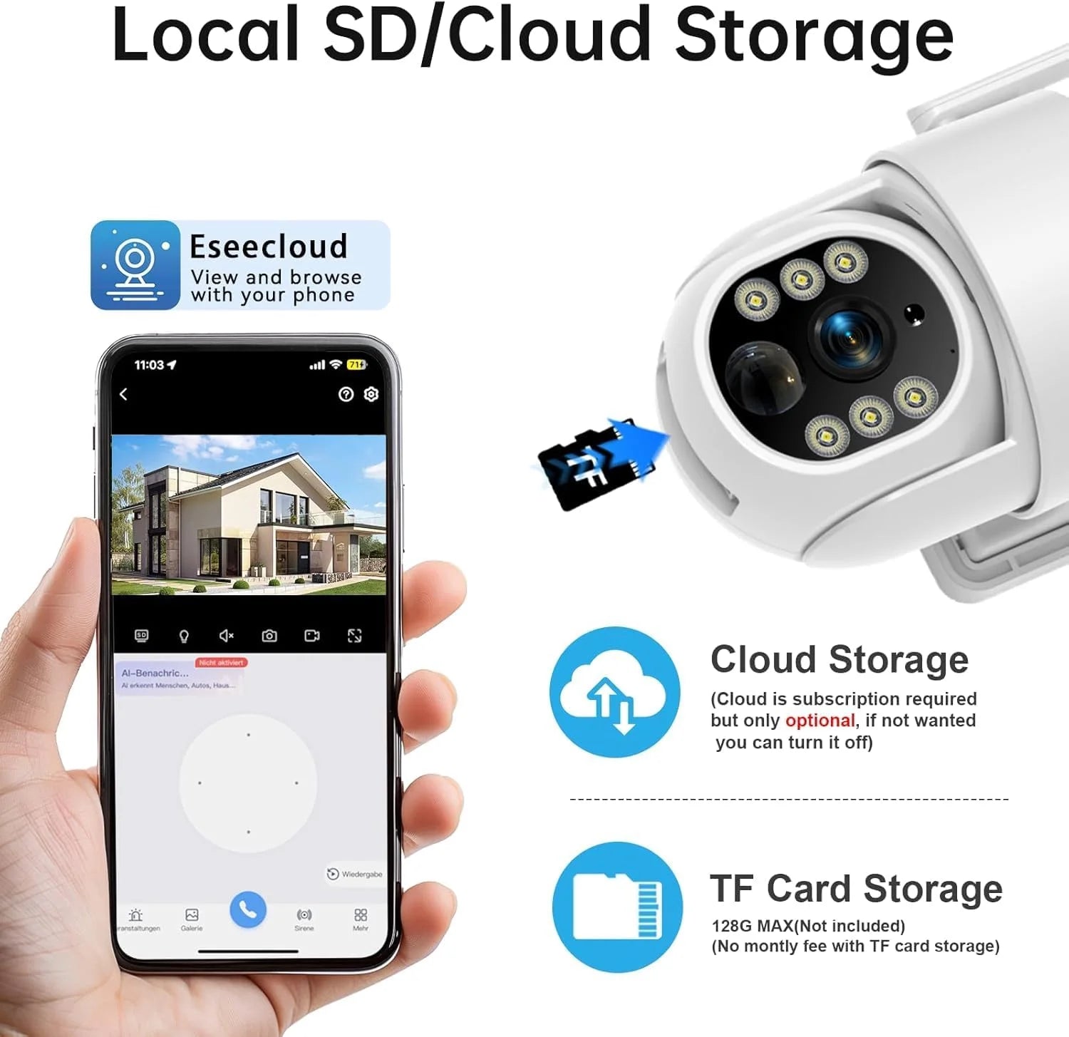 Wireless Solar Security Cameras for Outdoor Use, 5G & 2.4GHz Home Surveillance, 2K Resolution, Color Night Vision, AI Human Detection, Two-Way Audio, and Siren Alarms (Set of 2)