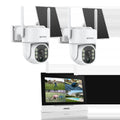 4MP Solar-Powered Security Camera System with 4-Channel NVR, Color Night Vision, Two-Way Audio, and 2K Wireless Capabilities