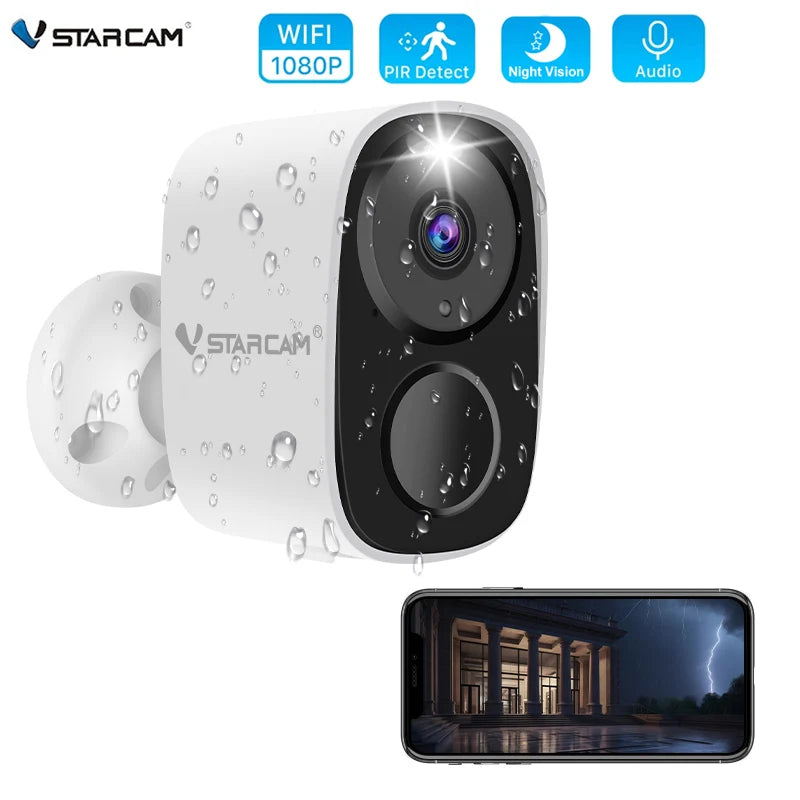 Outdoor Full HD 1080P Wireless IP Security Camera with Solar Power and 5000mAh Battery