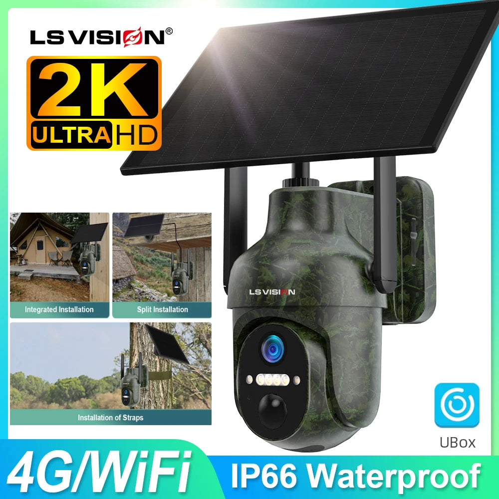 Solar Trail Cameras Wifi Security Cameras Outdoor 4G SIM Phone Access, Motion Activated for Jobsite Farm Remote Area