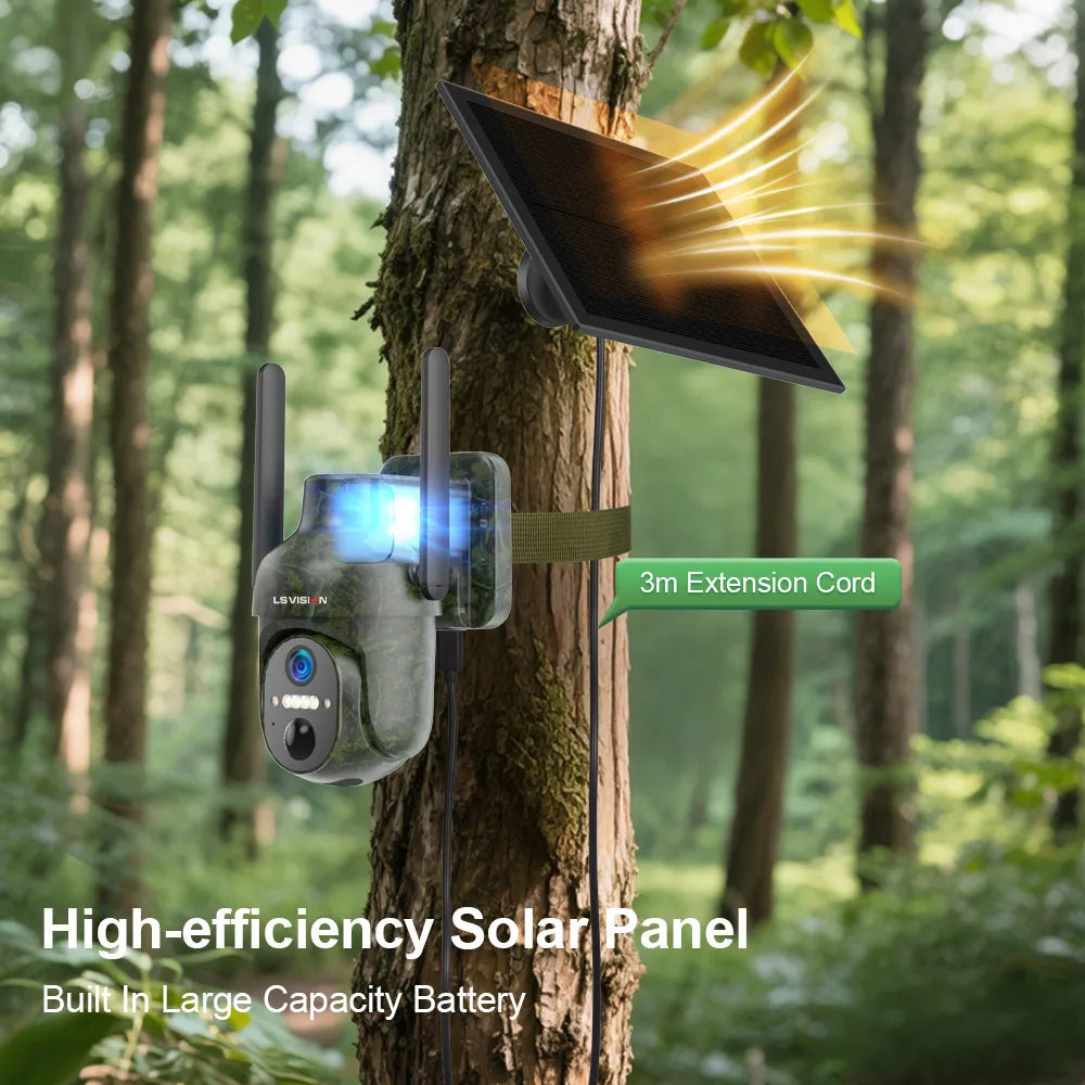 Solar Trail Cameras Wifi Security Cameras Outdoor 4G SIM Phone Access, Motion Activated for Jobsite Farm Remote Area
