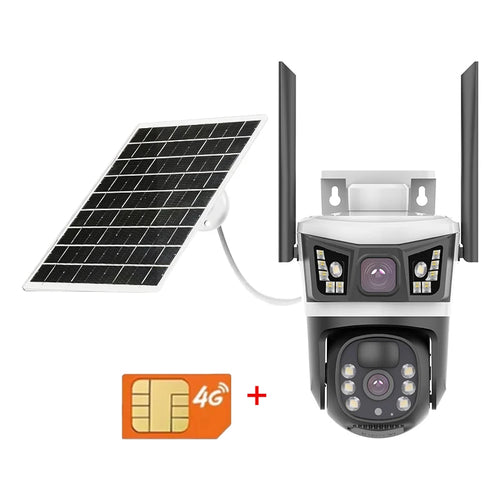 12MP 6K Wireless Outdoor Solar Security Camera with 4G SIM Card, Waterproof Design, PIR Motion Detection, and Color Night Vision - YOOSEE