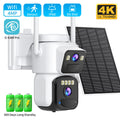 8MP Dual Lens Solar Wi-Fi Security Camera System with Solar Panels, Color Night Vision, PIR Motion Detection, Outdoor IP Camera, Compatible with O-KAM App