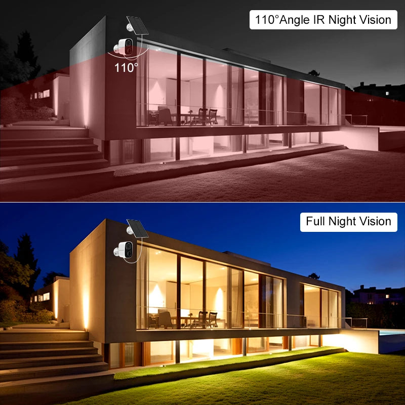 Outdoor Full HD 1080P Wireless IP Security Camera with Solar Power and 5000mAh Battery