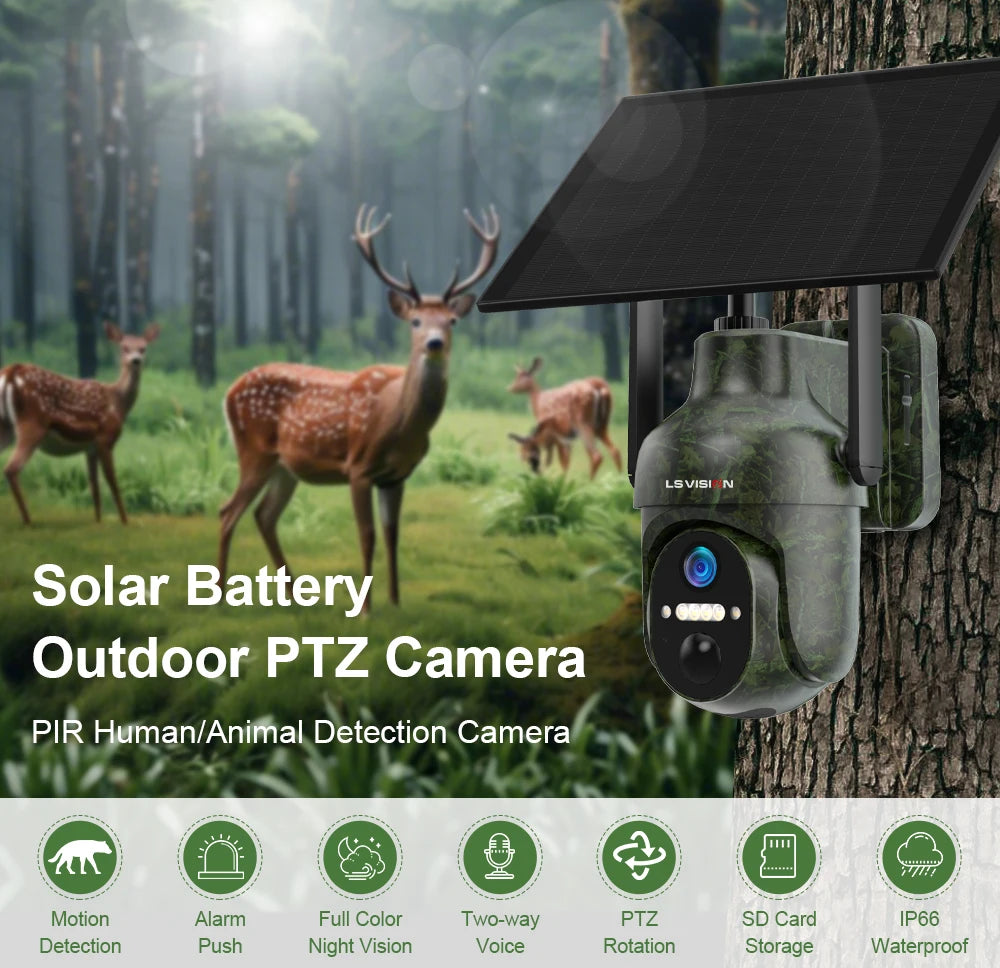 Solar Trail Cameras Wifi Security Cameras Outdoor 4G SIM Phone Access, Motion Activated for Jobsite Farm Remote Area