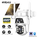 Camhi Dual Lens Solar WiFi Security Camera with Two Screens, 4MP Resolution, Humanoid Auto Tracking, Battery Operated CCTV, 4G Video Surveillance