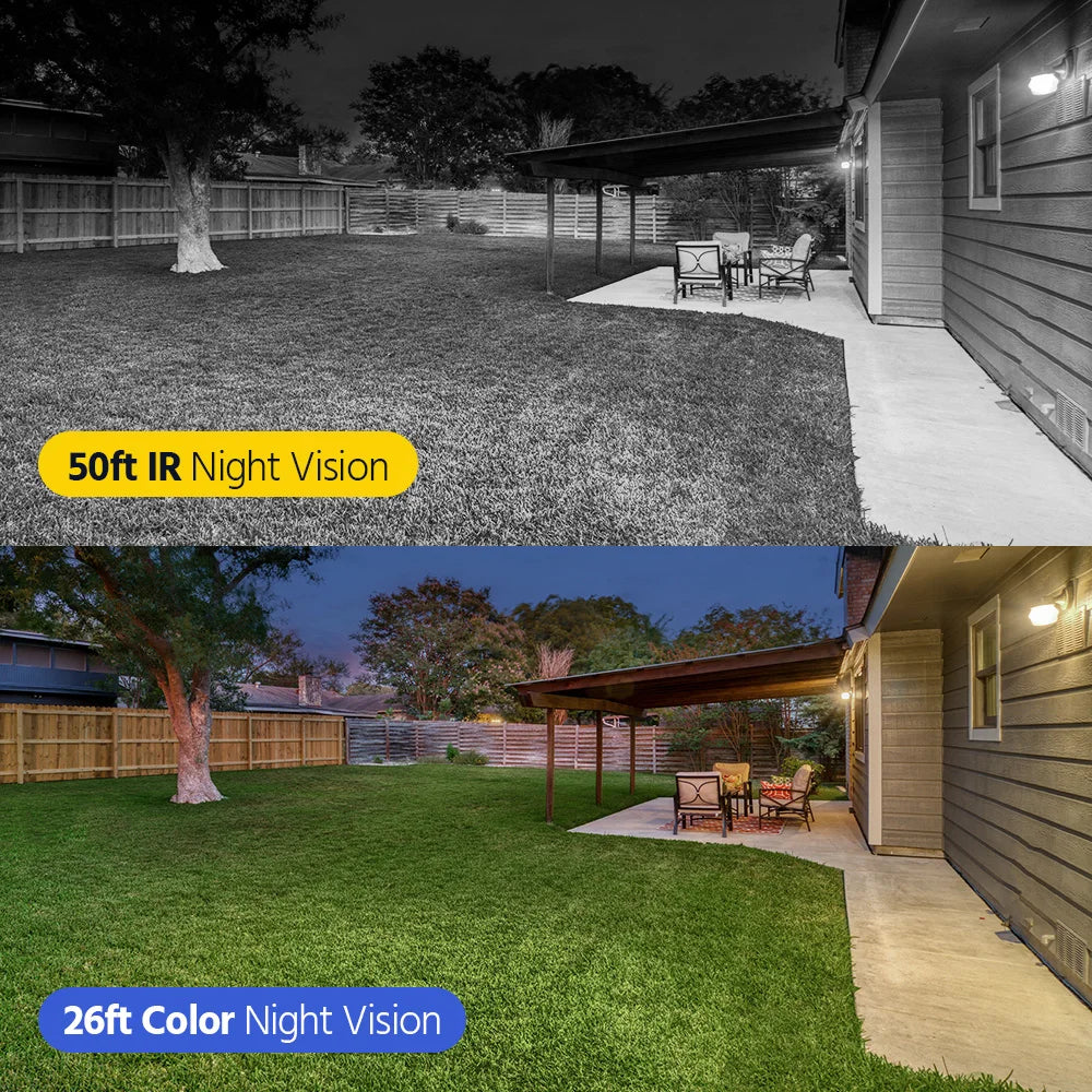 4MP Solar-Powered Security Camera System with 4-Channel NVR, Color Night Vision, Two-Way Audio, and 2K Wireless Capabilities
