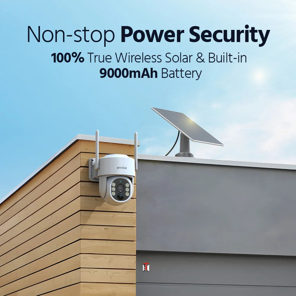 4MP Solar-Powered Security Camera System with 4-Channel NVR, Color Night Vision, Two-Way Audio, and 2K Wireless Capabilities