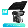 Dual-Screen Solar Camera with 10X Zoom, WiFi/4G SIM Connectivity, Light Alarm, Auto Tracking, and IP66 Rated PTZ CCTV System
