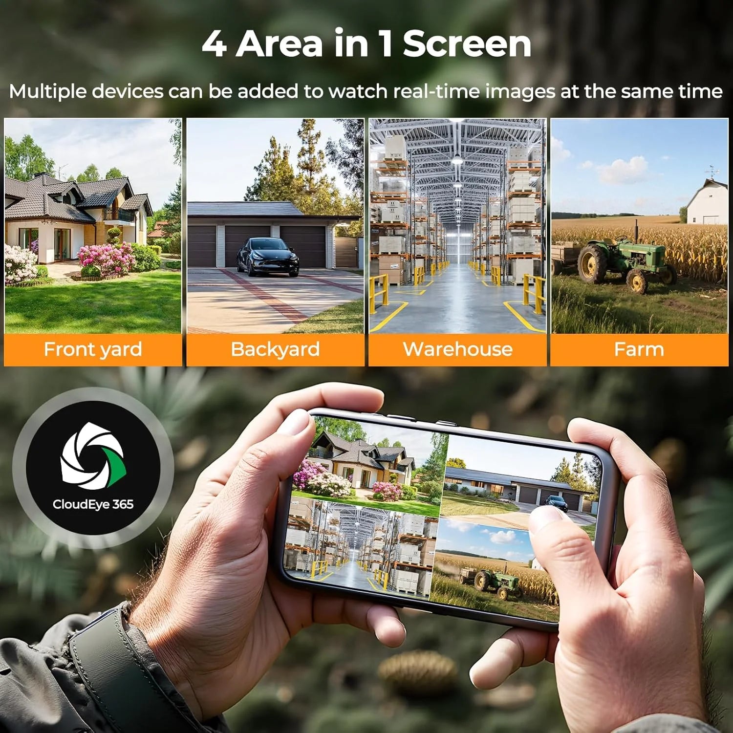 4G LTE Cellular Trail Camera Solar Game Camera 2.5K 32MP Hunting Camera with 4 Area in 1 Screen Night Vision 0.1S PIR &AI Person Detection Waterproof IP66 Twoway Audio for Wildlife Monitoring